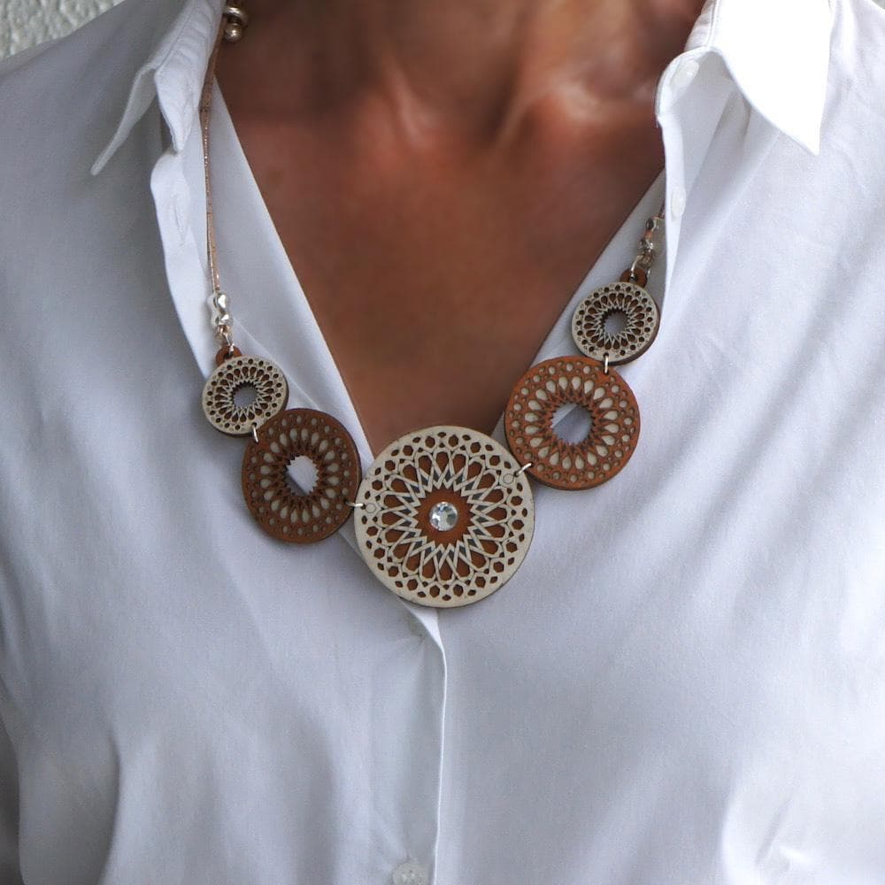 Cork necklace "Disco"