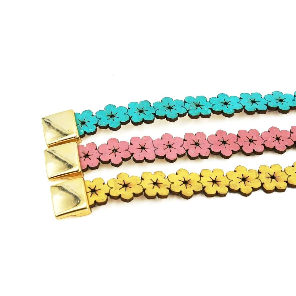 Flores I Pink Double cork bracelet