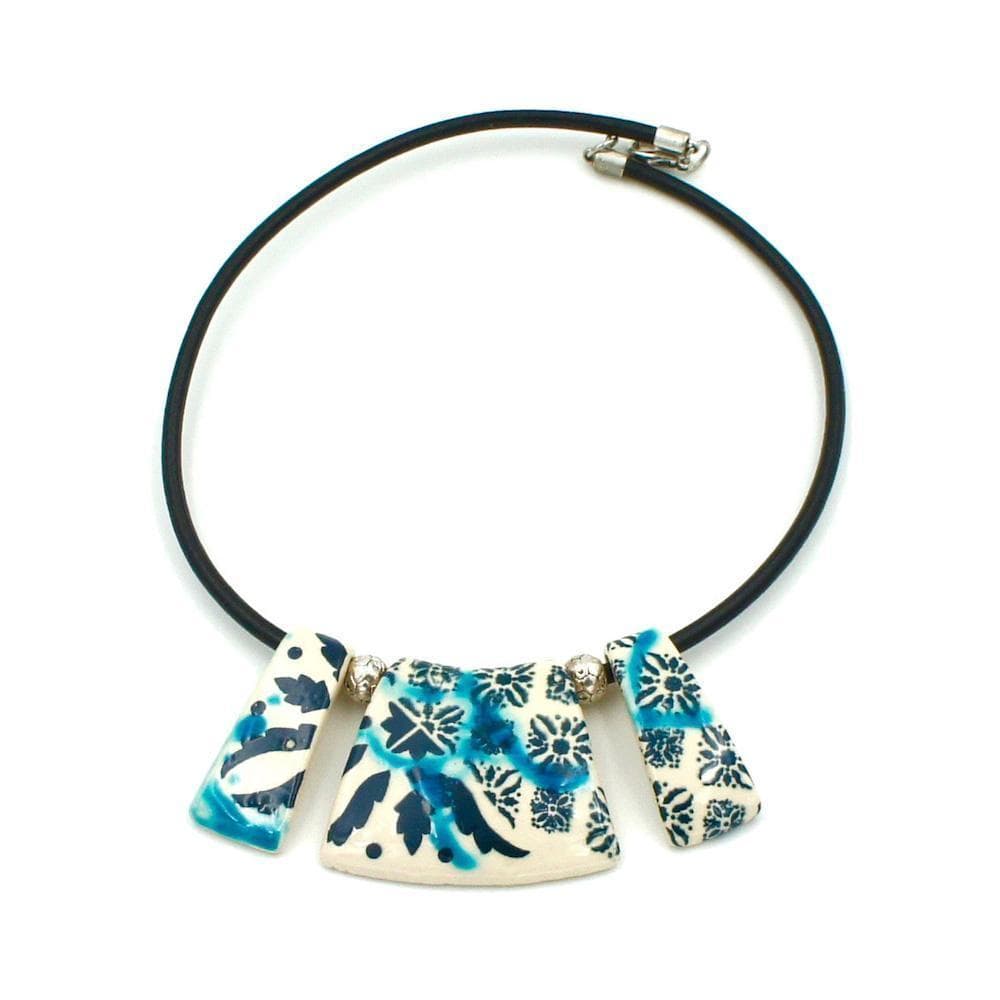 Azulejos I Ceramic and leather necklace