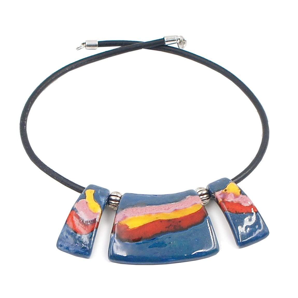 Ceramic and leather necklace "Sol Mar"