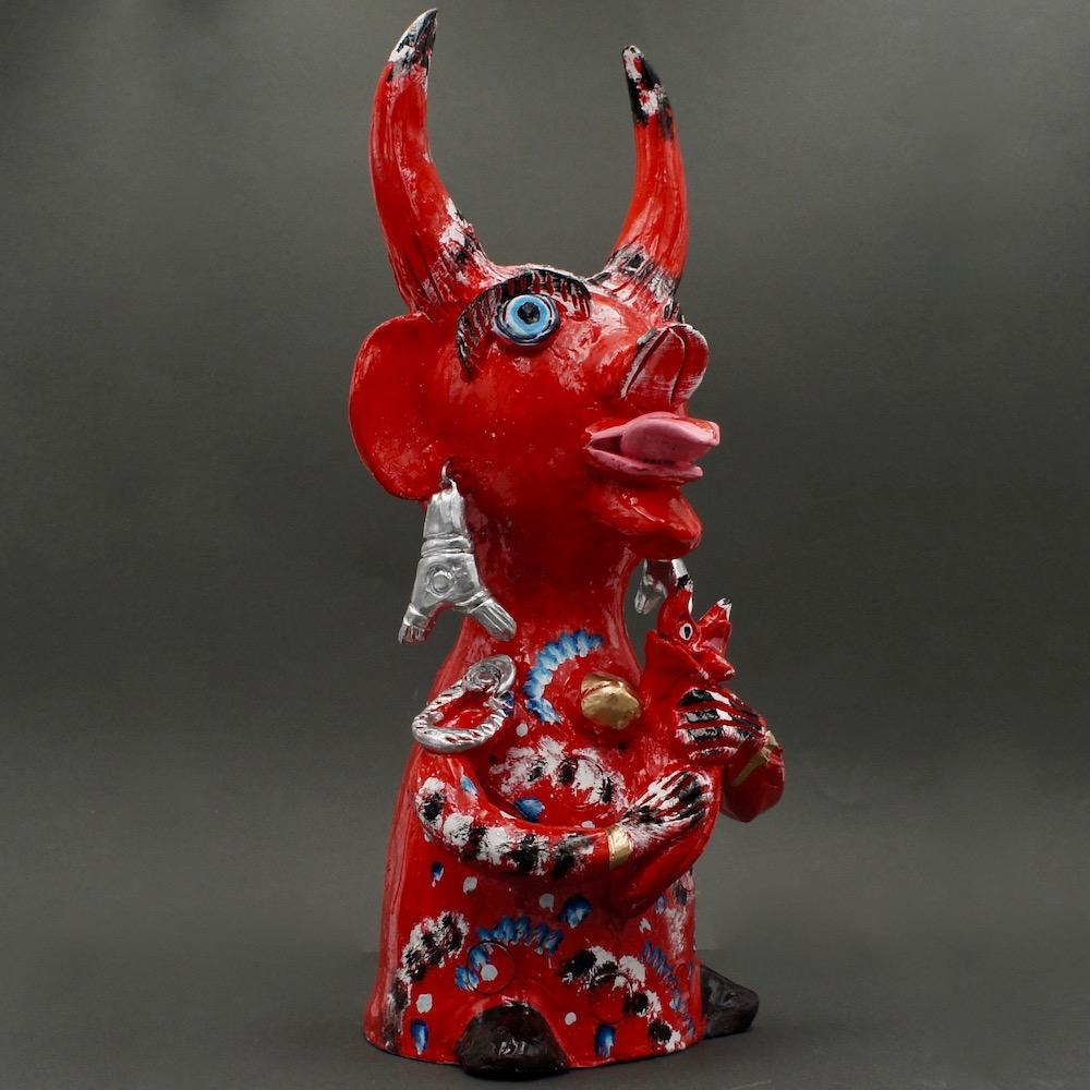 Diabo com criança I Statuette by Jùlia Côta - 40 cm