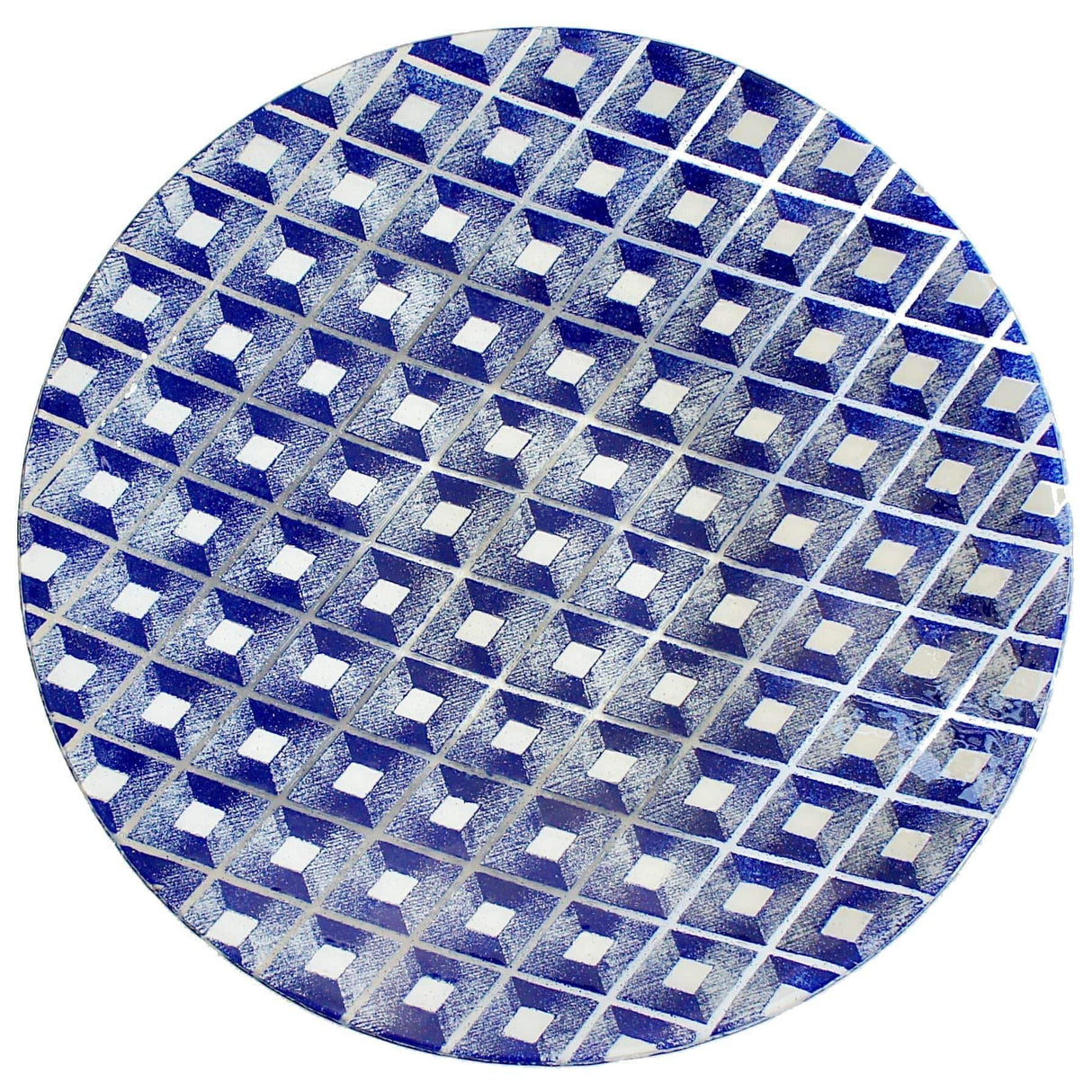 Large fused glass dish