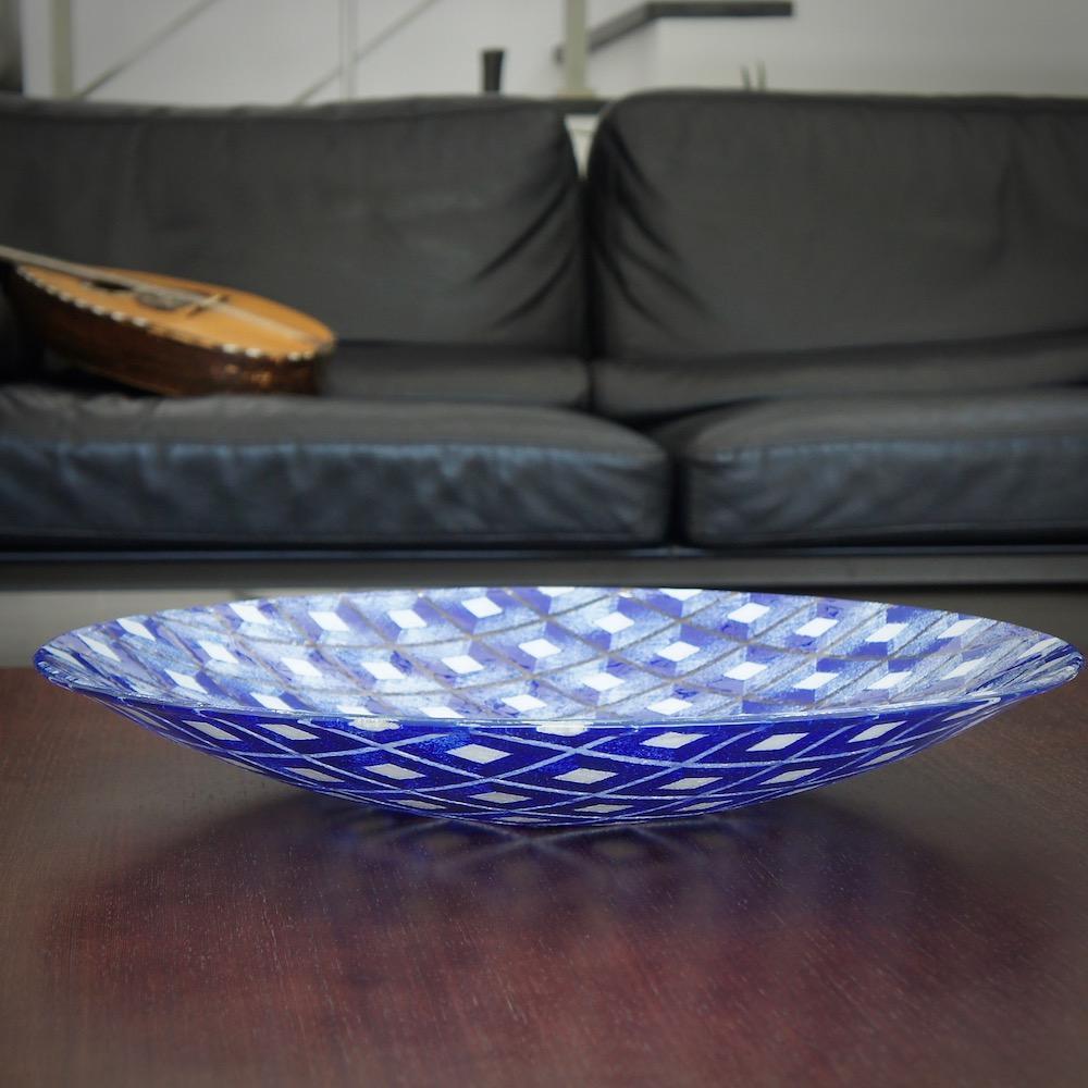 Large fused glass dish