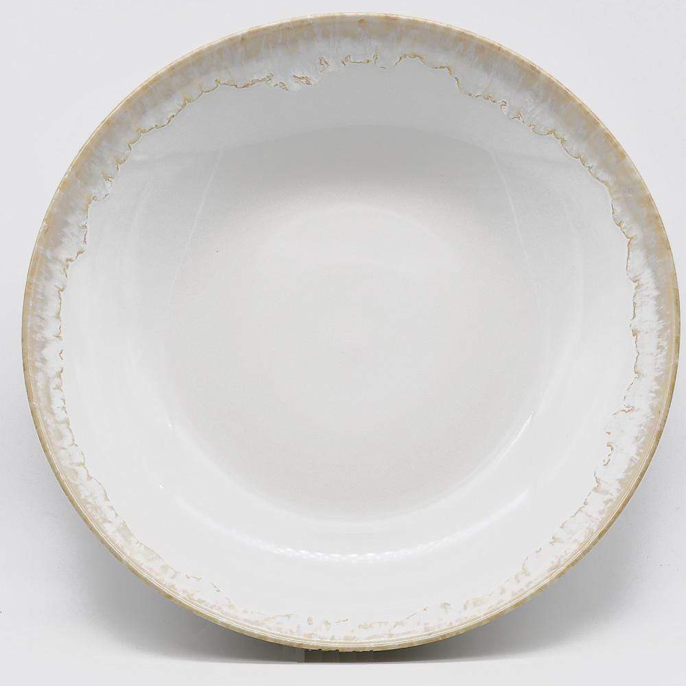 Grand saladier vert en grès I Vaisselle du Portugal Plat en grès "Ondas" 34cm - Gris
