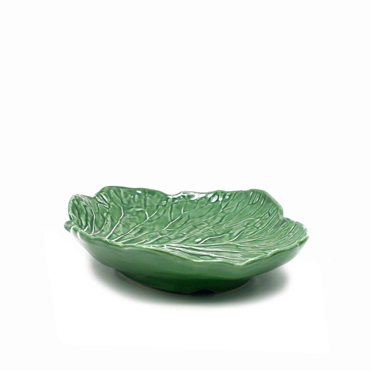 Cabbage Leaf-shaped Ceramic Plate - 10.6''
