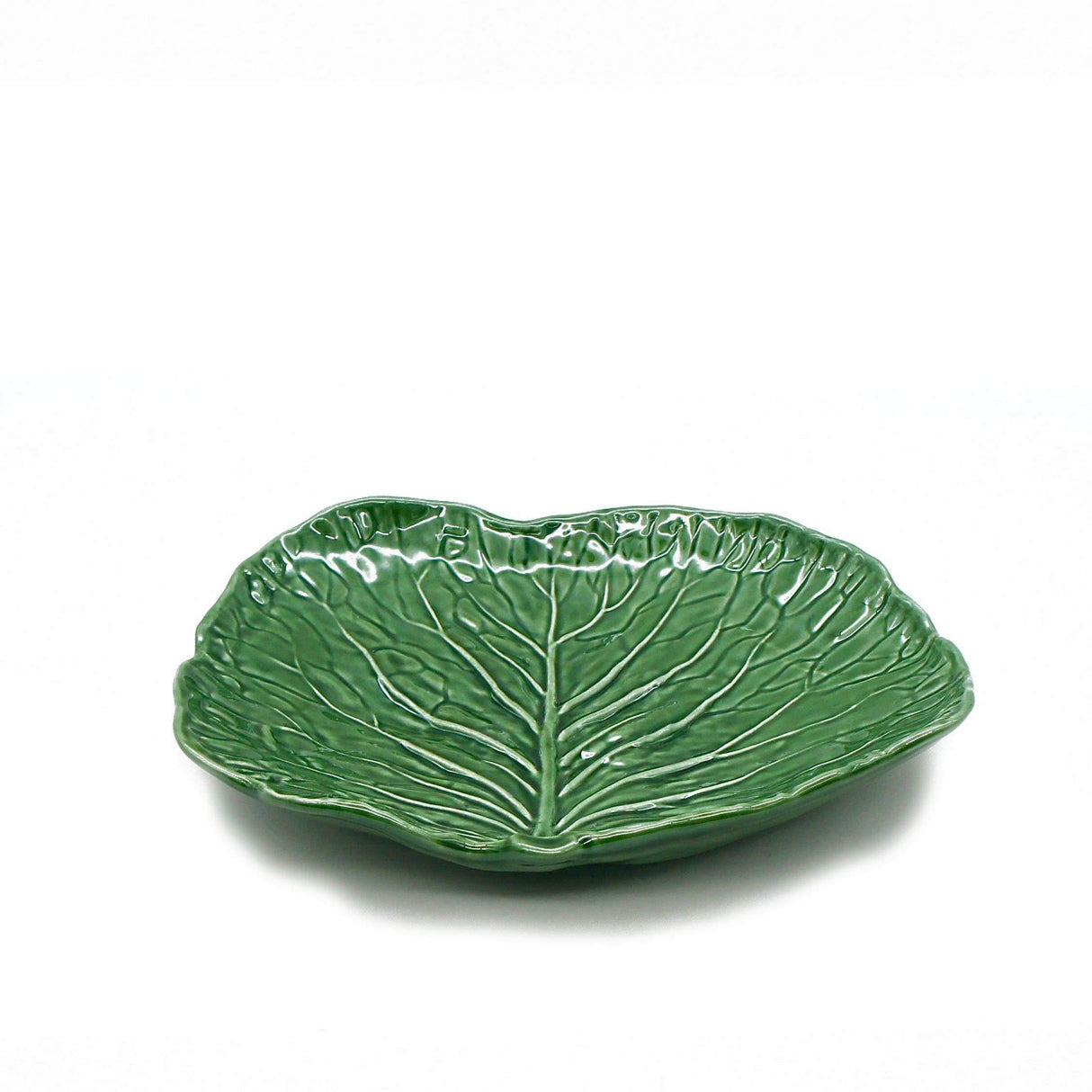 Cabbage Leaf-shaped Ceramic Plate - 10.6''