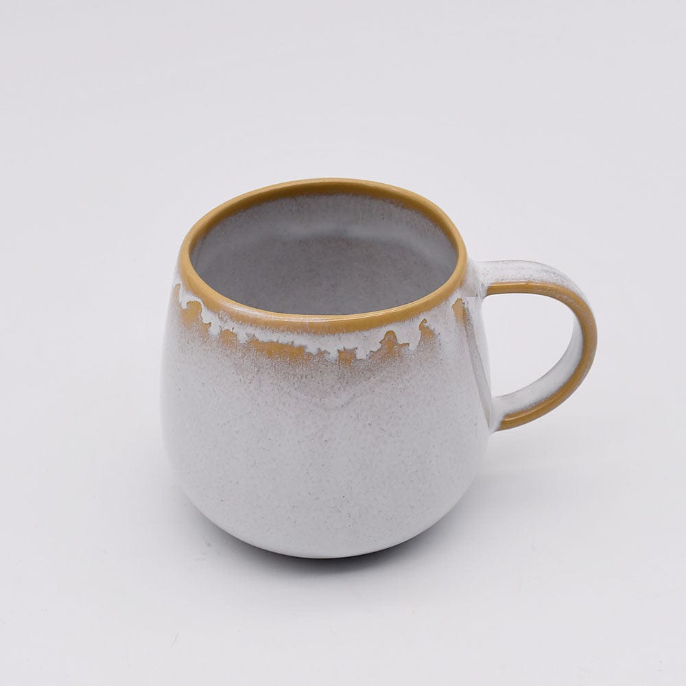 Grande assiette en grès de la collection portugaise Corals Mug en grès "Amazonia" Blanc
