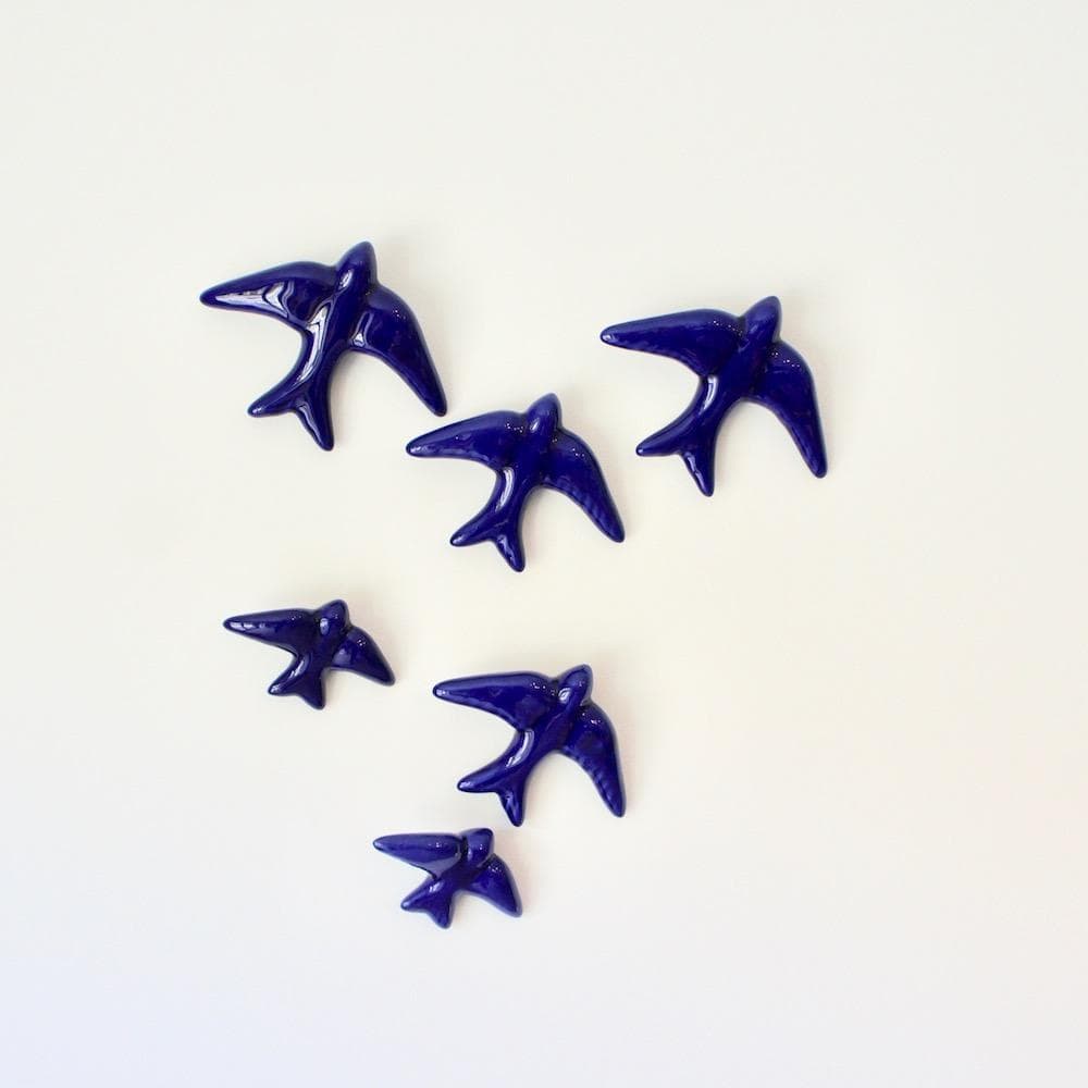 Traditional ceramic swallow - Cobalt blue
