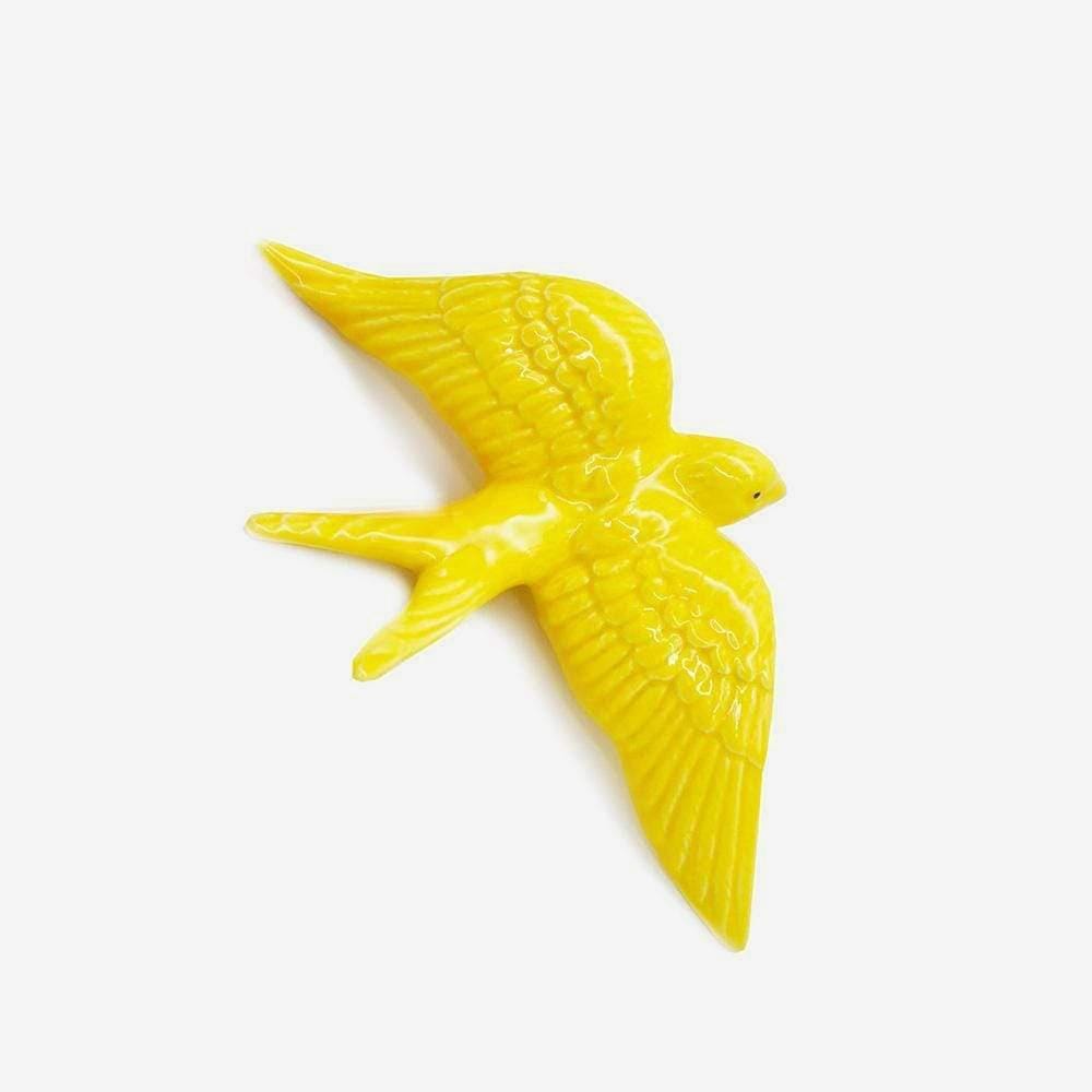 Hirondelle de Caldas da Rainha en céramique jaune