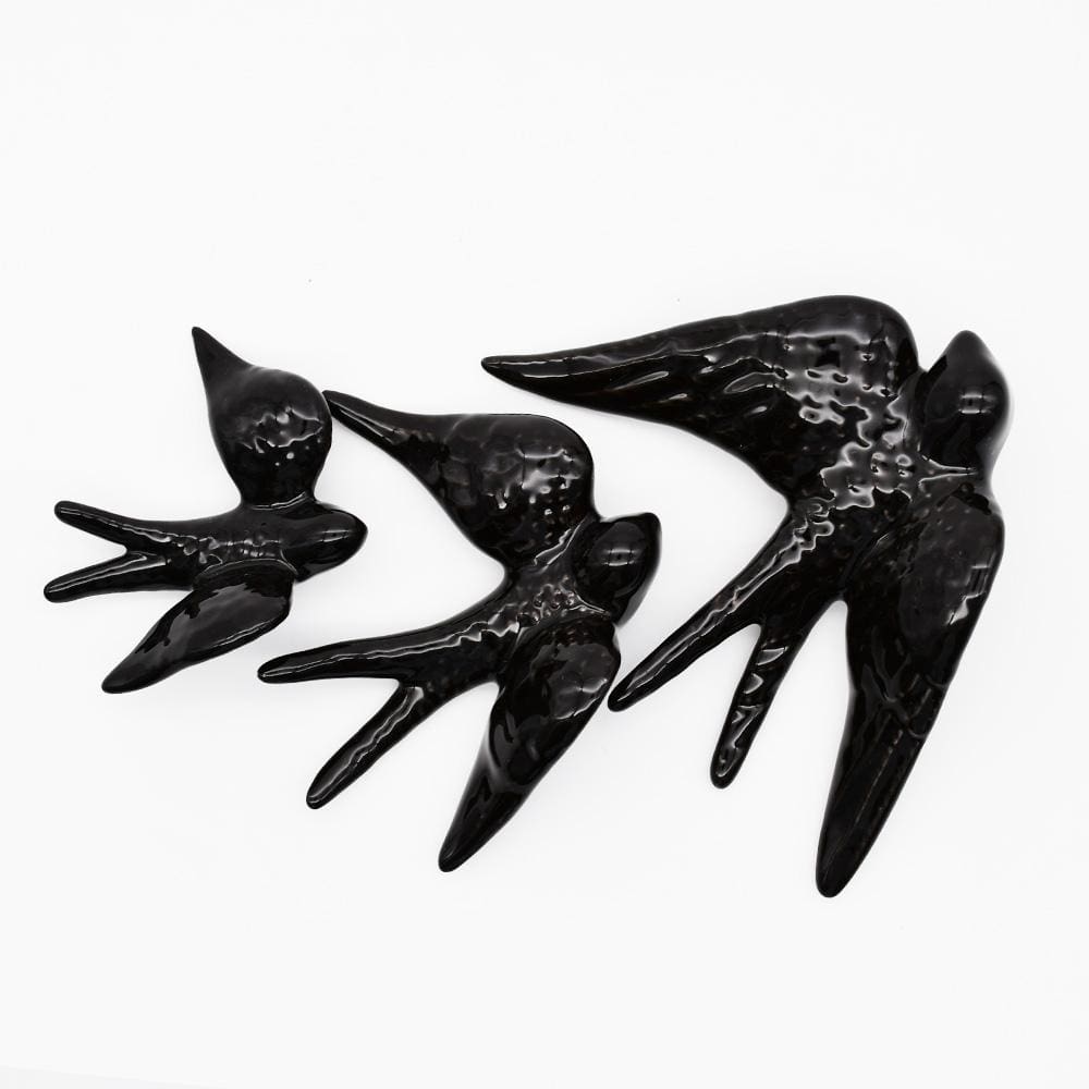 Traditional black ceramic swallow