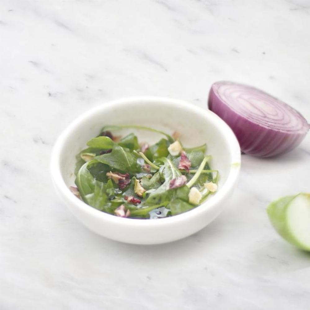 Tube of dehydrated Purple Onions and Green Apples