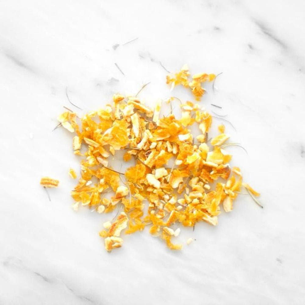 Tube of dehydrated Oranges and Rosemary