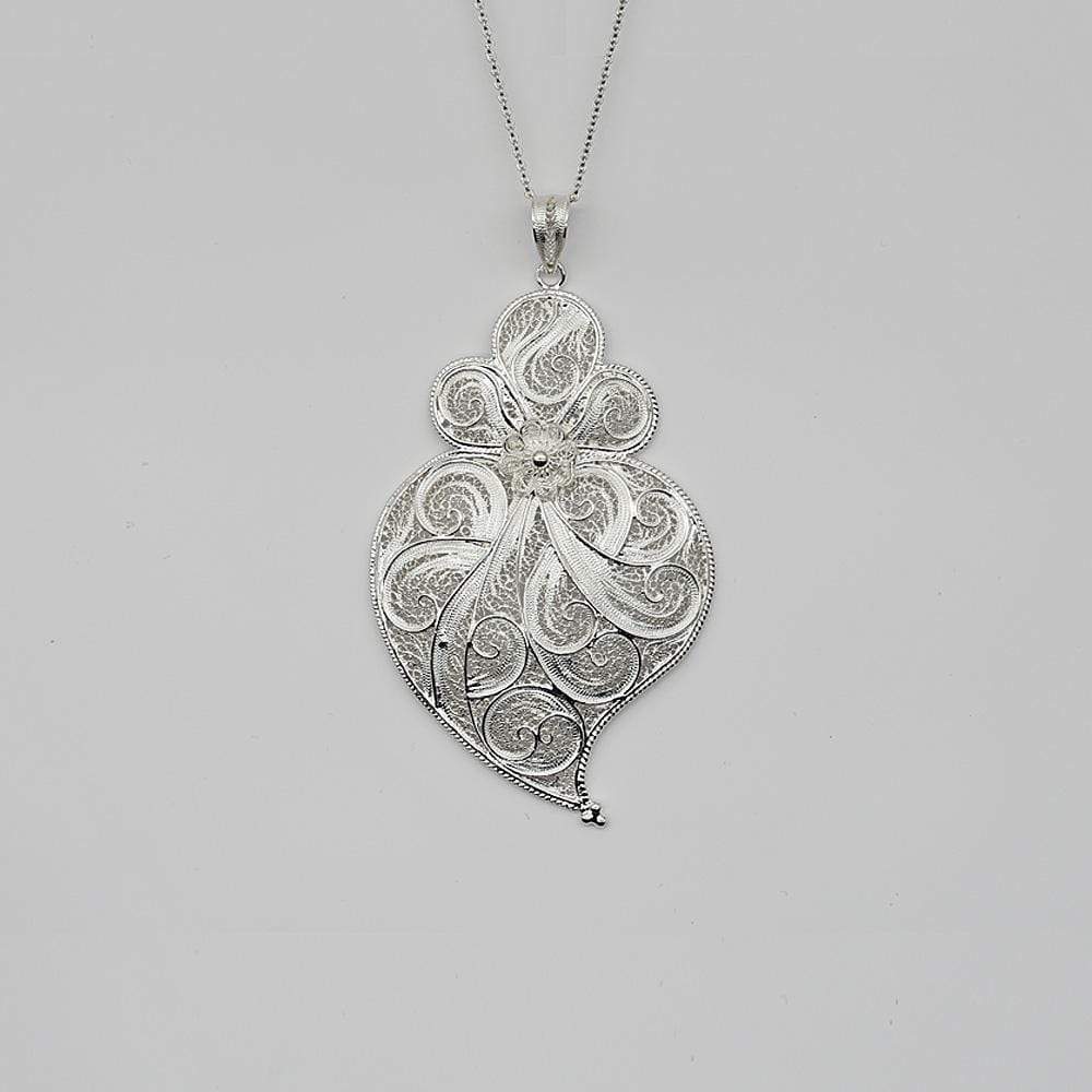 Coração de Viana I Pendentif en argent - 9 cm