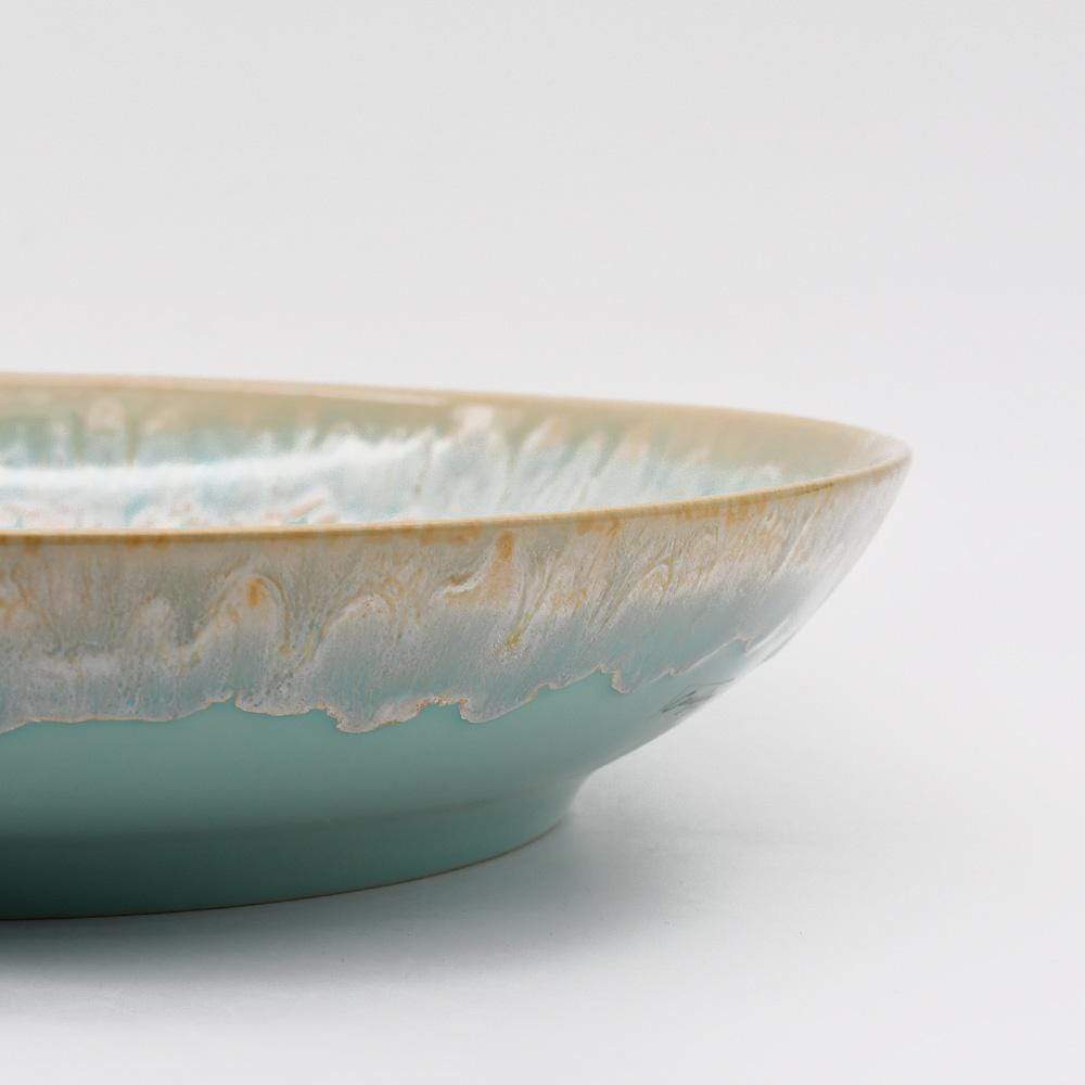 Petite assiette verte en grès I Vaisselle du Portugal Saladier en grès 34cm - Vert