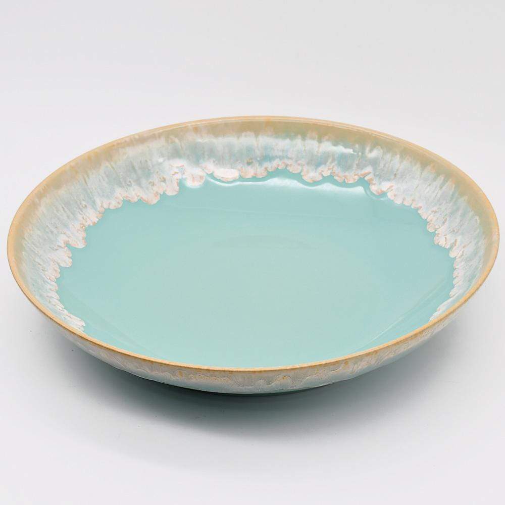 Petite assiette verte en grès I Vaisselle du Portugal Saladier en grès 34cm - Vert