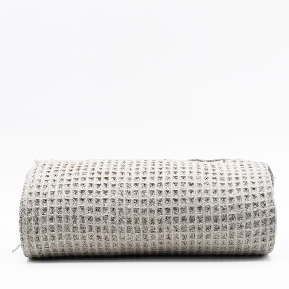 Plaid à franges en coton gaufré Beige Plaid à franges en coton gaufré 200x140 - Beige