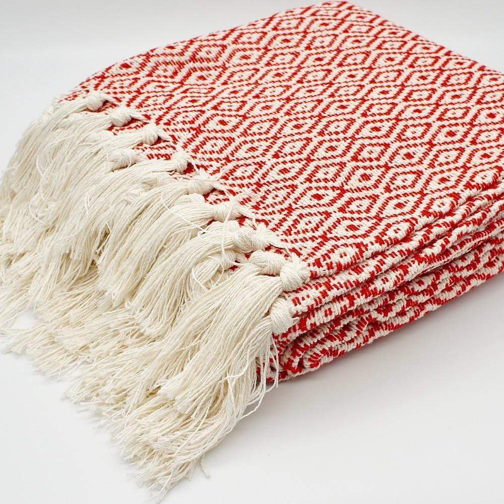 Plaid en coton "Losango" - Rouge