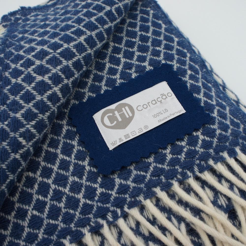 Blue and Beige wool plaid