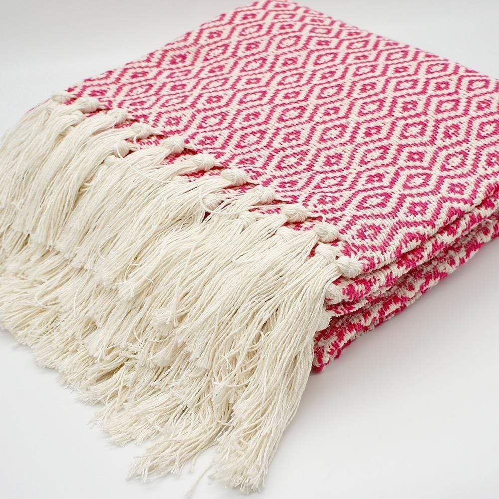 Plaid en coton "Losango" - Rose