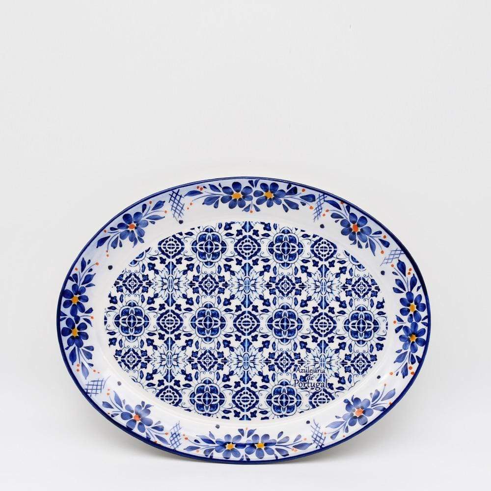 Plat en céramique traditionnel du Portugal I Bleu 28cm Plat en céramique "Tradicional" Bleu - 28 cm