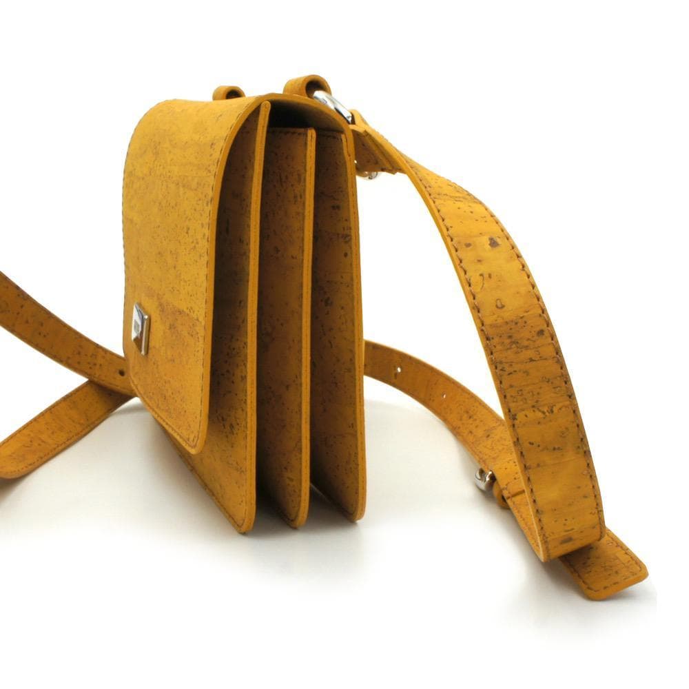 Yellow cork shoulder bag