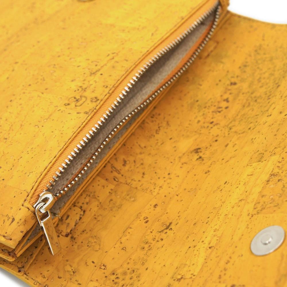 Yellow cork shoulder bag