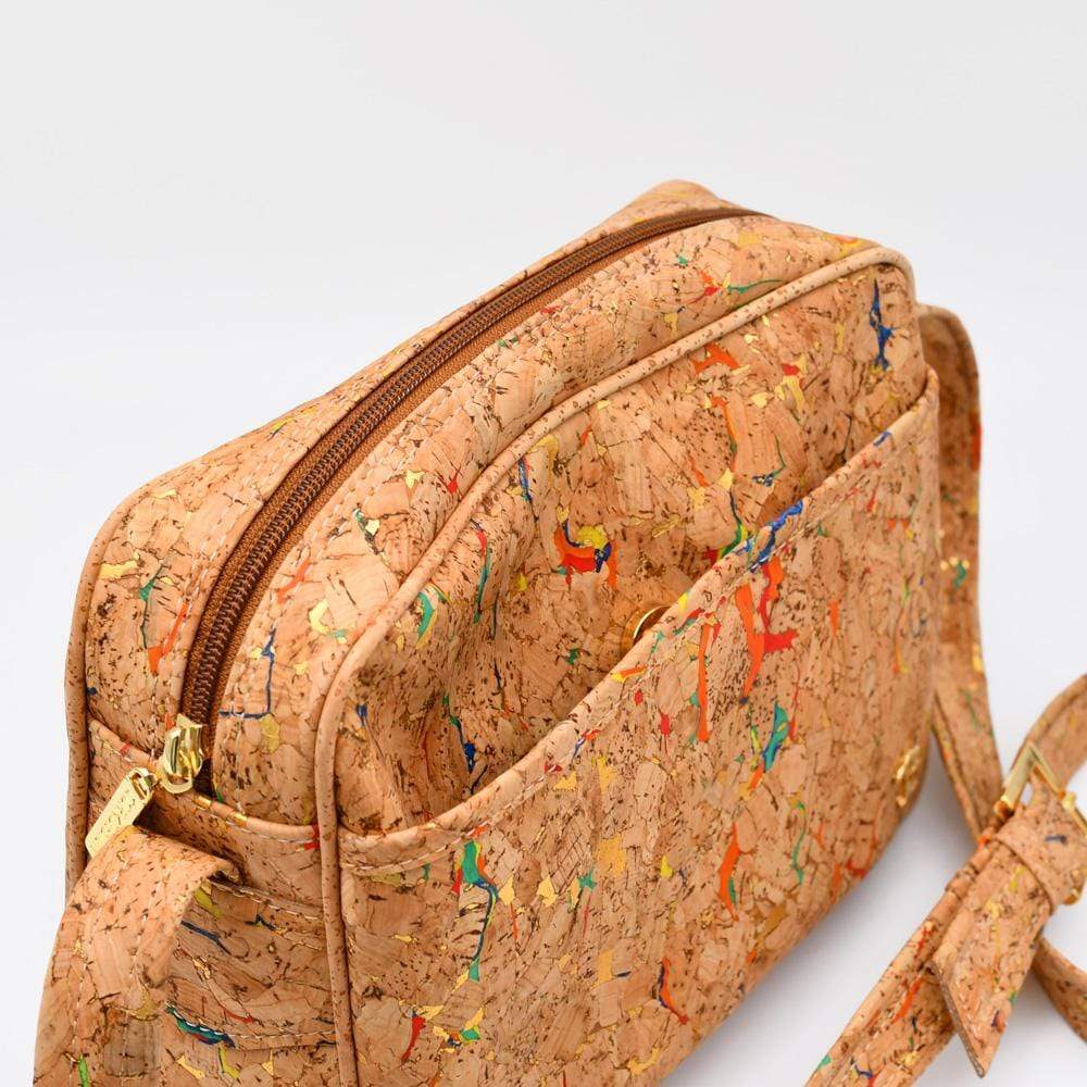 Cork clutch bag with shoulder strap