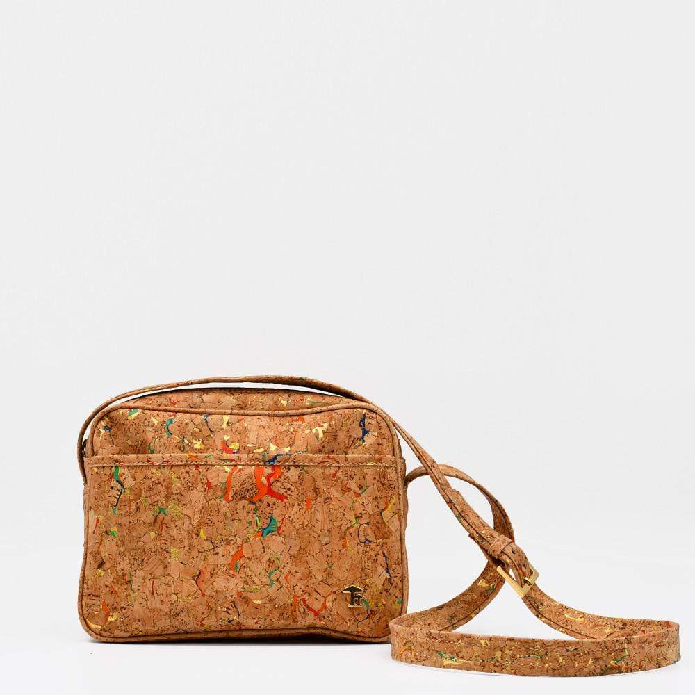 Cork clutch bag with shoulder strap