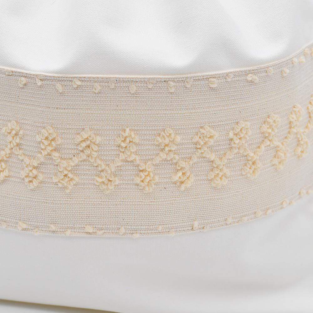 Sac à pain en lin brodé blanc