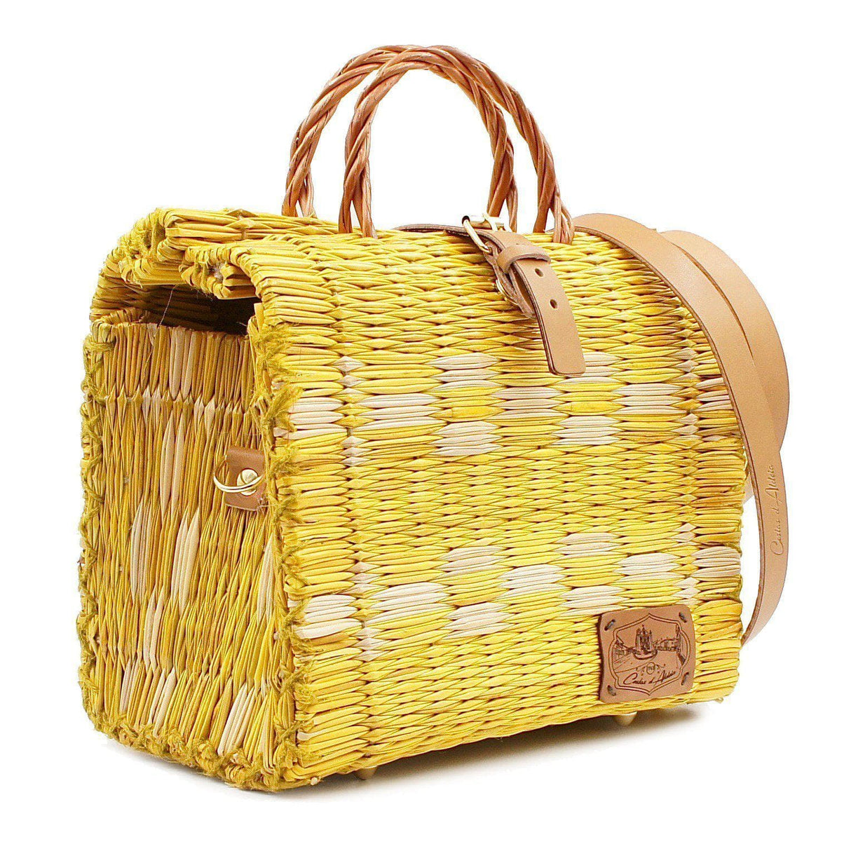 Reed Shopping Bag 10.2'' - Yellow & White