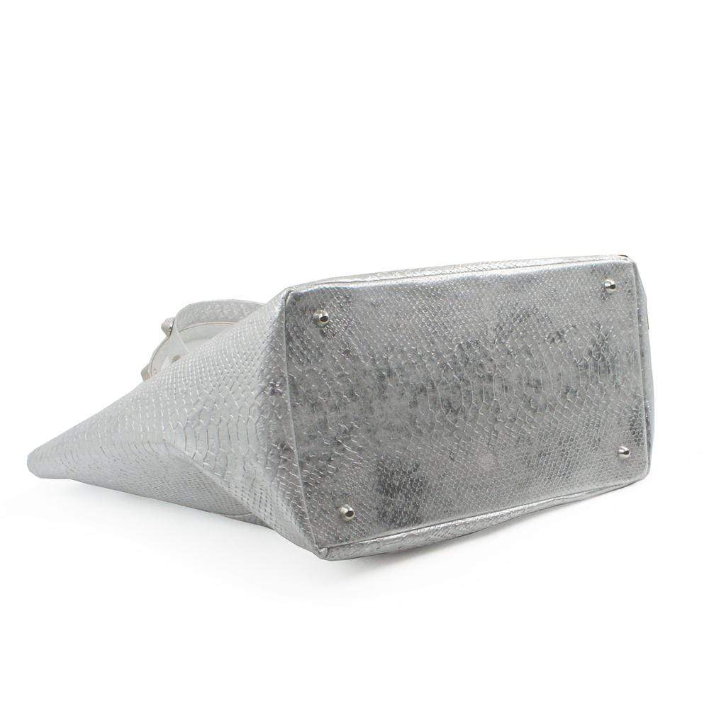 Embossed cork Shopping Bag - Silver