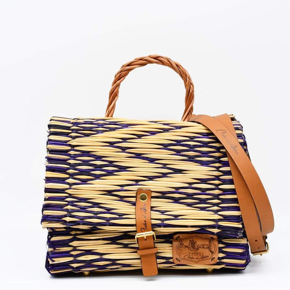 Reed Satchel Bag 9.8'' - Purple & Natural