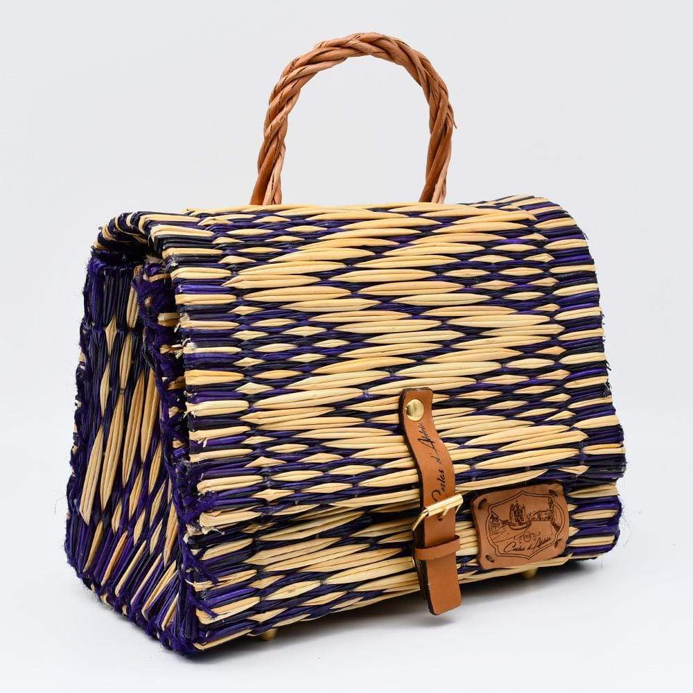 Reed Satchel Bag 9.8'' - Purple & Natural
