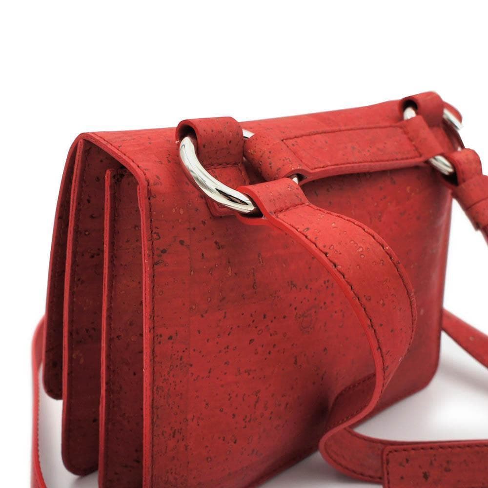 Red cork shoulder bag