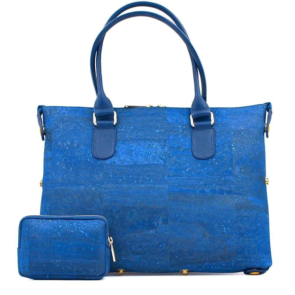 Stylish Silhouette Cork Keychain - Blue