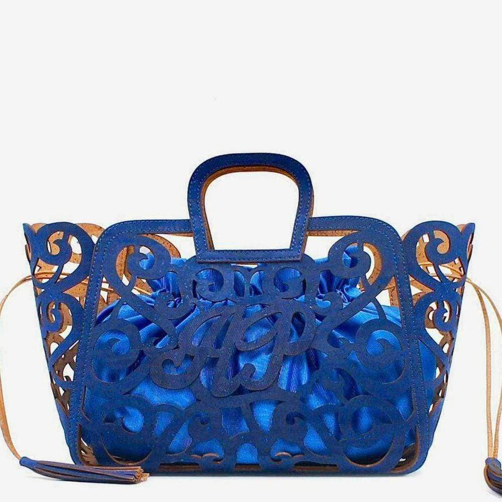 Cork basket bag - Blue