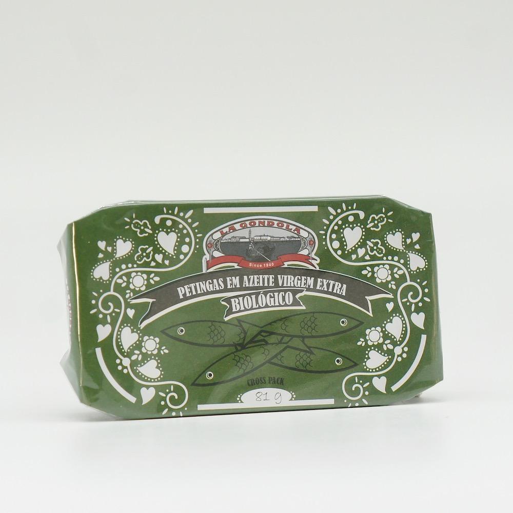 Small sardines in organic virgin olive oil