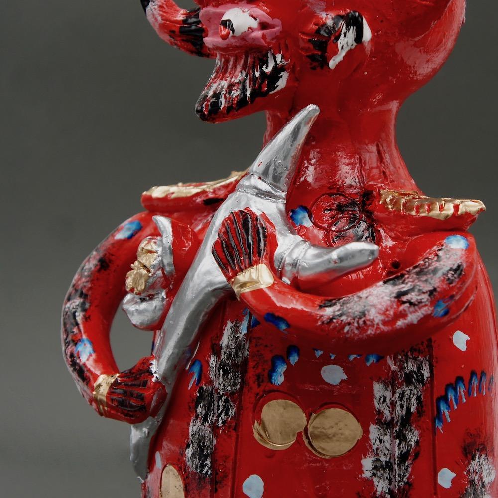 Diabo com cigarro I Statuette by Júlia Côta - 40 cm