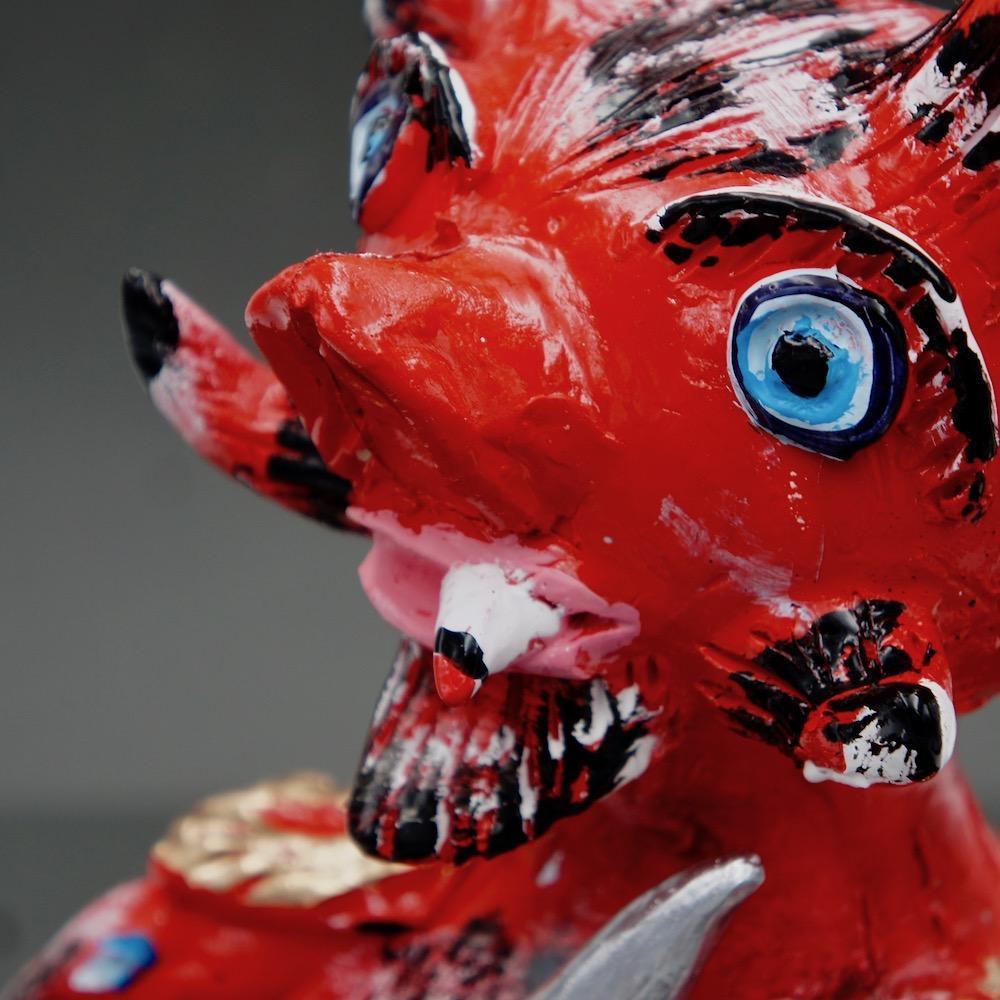 Diabo com cigarro I Statuette by Júlia Côta - 40 cm