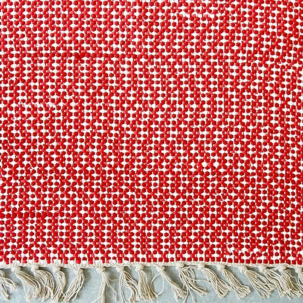 Traditional Portuguese rug 140x70 - Red & White