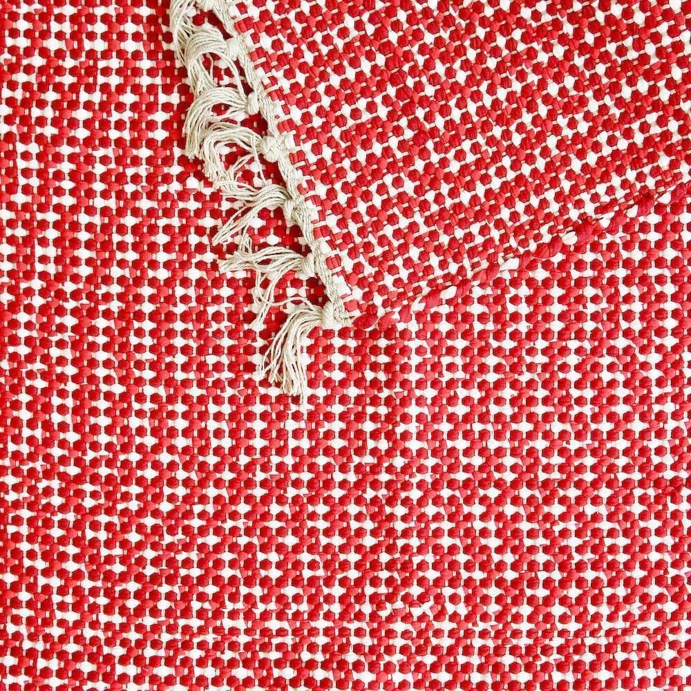 Traditional Portuguese rug 140x70 - Red & White