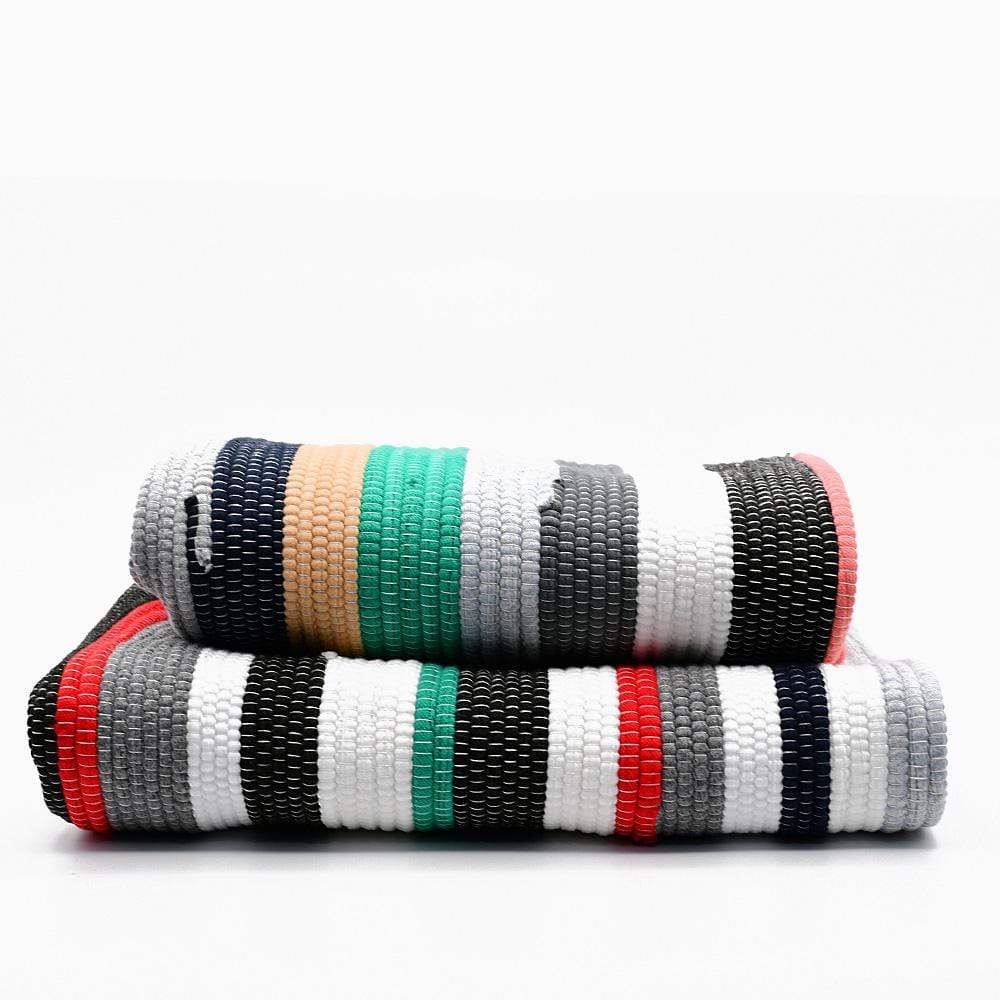 Large-striped cotton rug