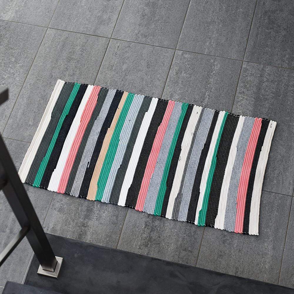 Large-striped cotton rug