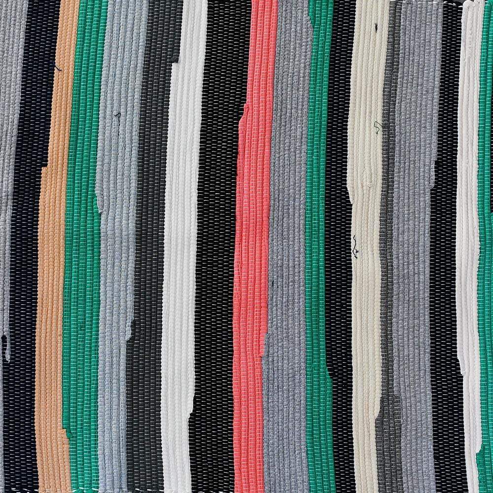 Large-striped cotton rug