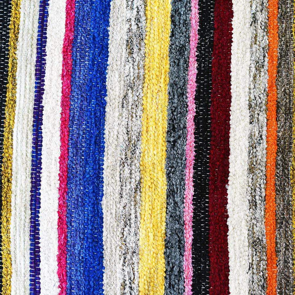 Tapis épais en coton à larges rayures