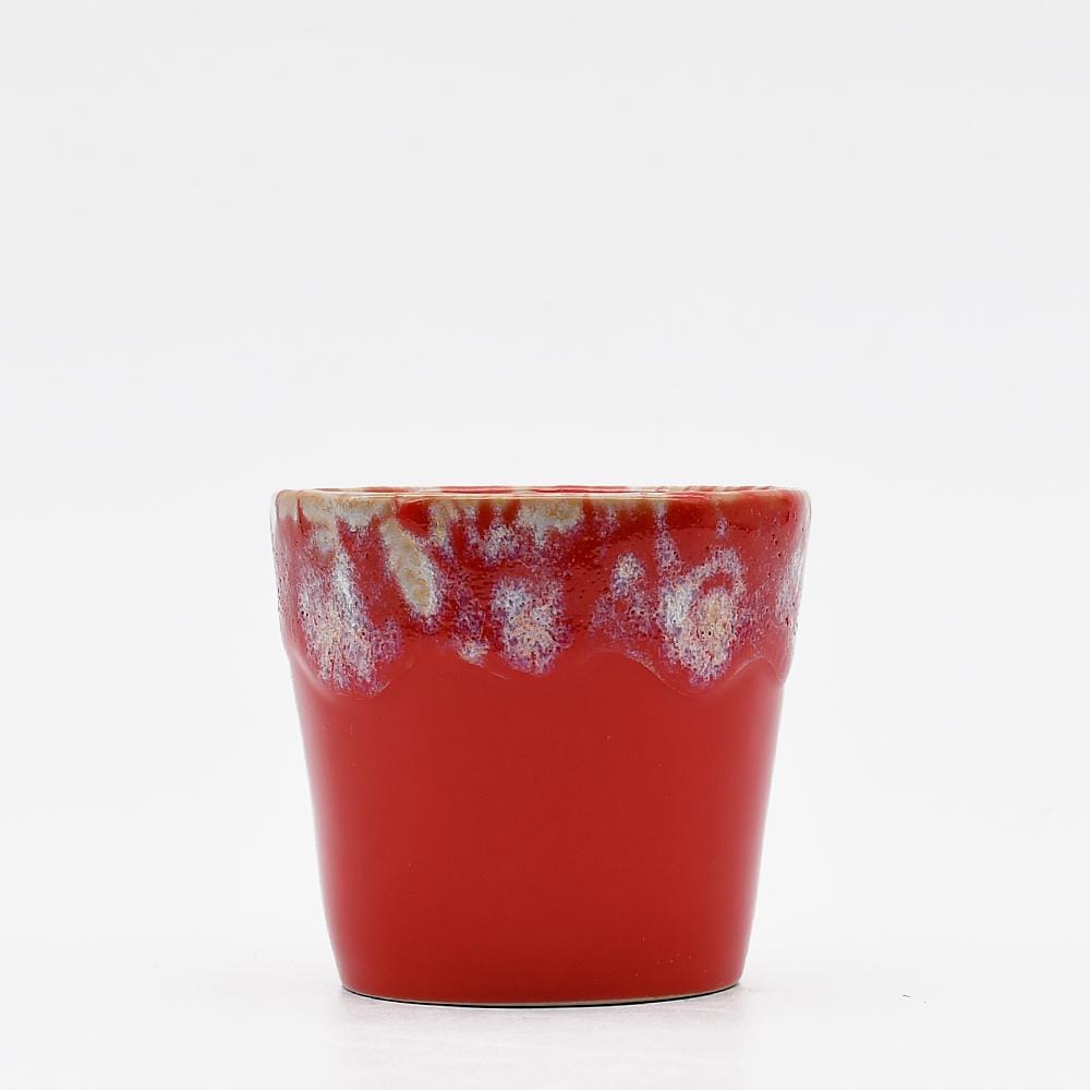 Tasse à expresso long en grès I Vaisselle du Portugal Tasse à expresso long en grès "Ondas" Rouge
