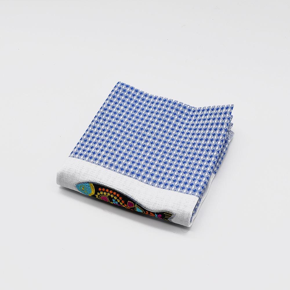 Torchon de cuisine brodé I Motifs portugais Torchon de cuisine brodé "Sardinha" Bleu