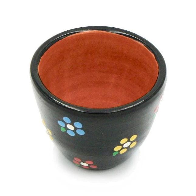 Painted and varnished clay vase