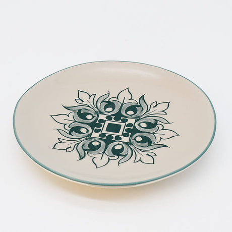 Assiette à entrée/dessert verte et blanche motifs azulejos Assiette en céramique "Brasão" 15cm - Verte