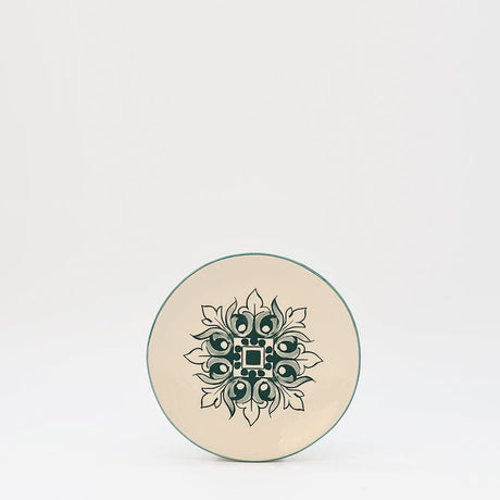 Assiette à entrée/dessert verte et blanche motifs azulejos Assiette en céramique "Brasão" 15cm - Verte